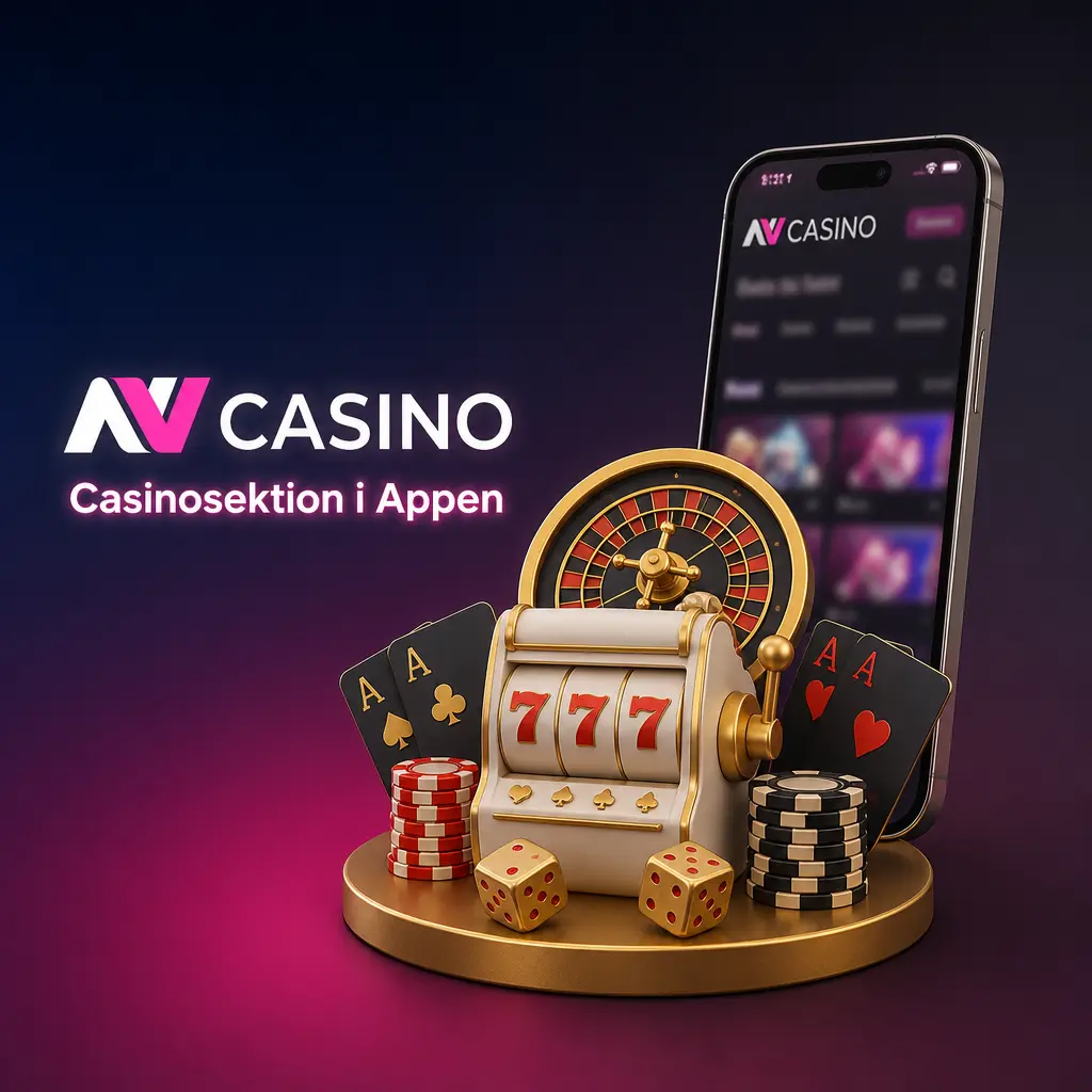NV CASINO app casinosektion med kategorier