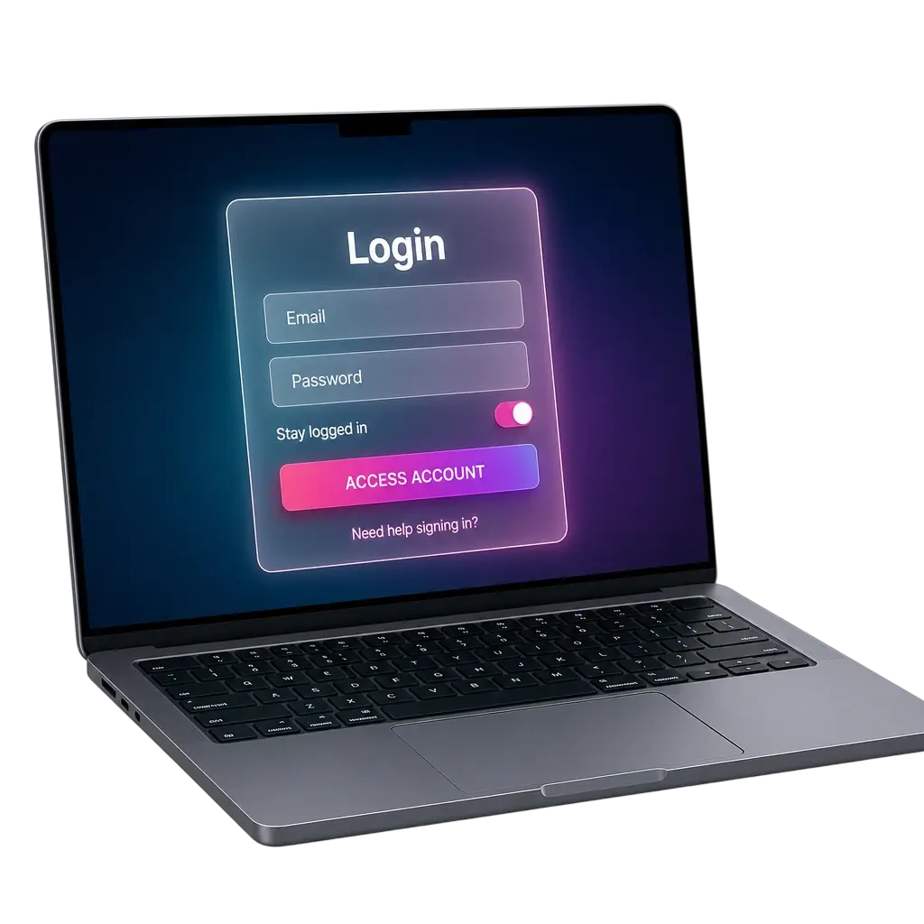 NV Casino login skærmbillede på mobil og desktop